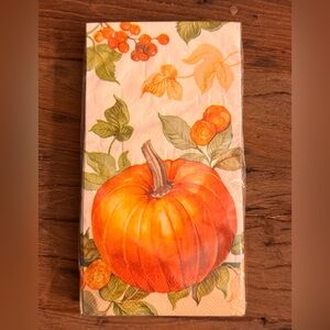 Pumpkin Harvest Guest Dinner Napkins 16-count/Pack - Currants Leaves Autumn Fall